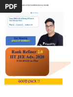 Rank Refiner IIT JEE Adv. 2020: Good Luck !!