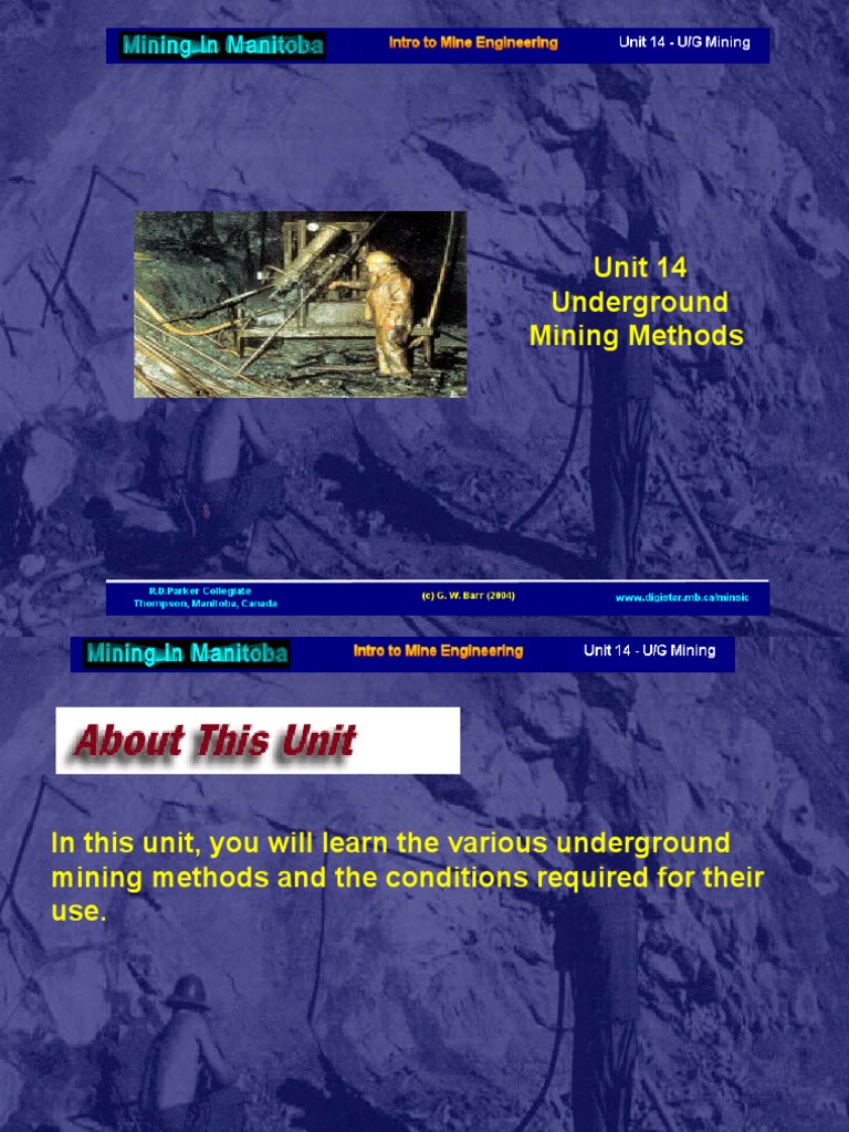 Underground Mining Methods Overview | PDF | Mining | Science