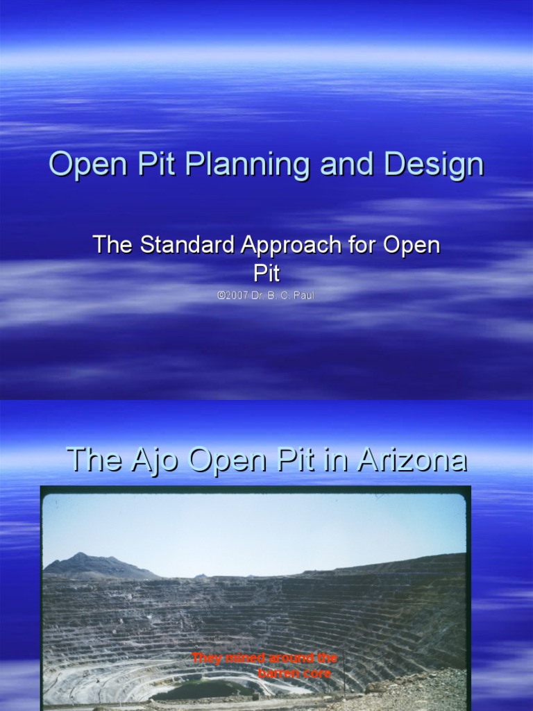 Lecture 7alt Open Pit Planning and Design | PDF