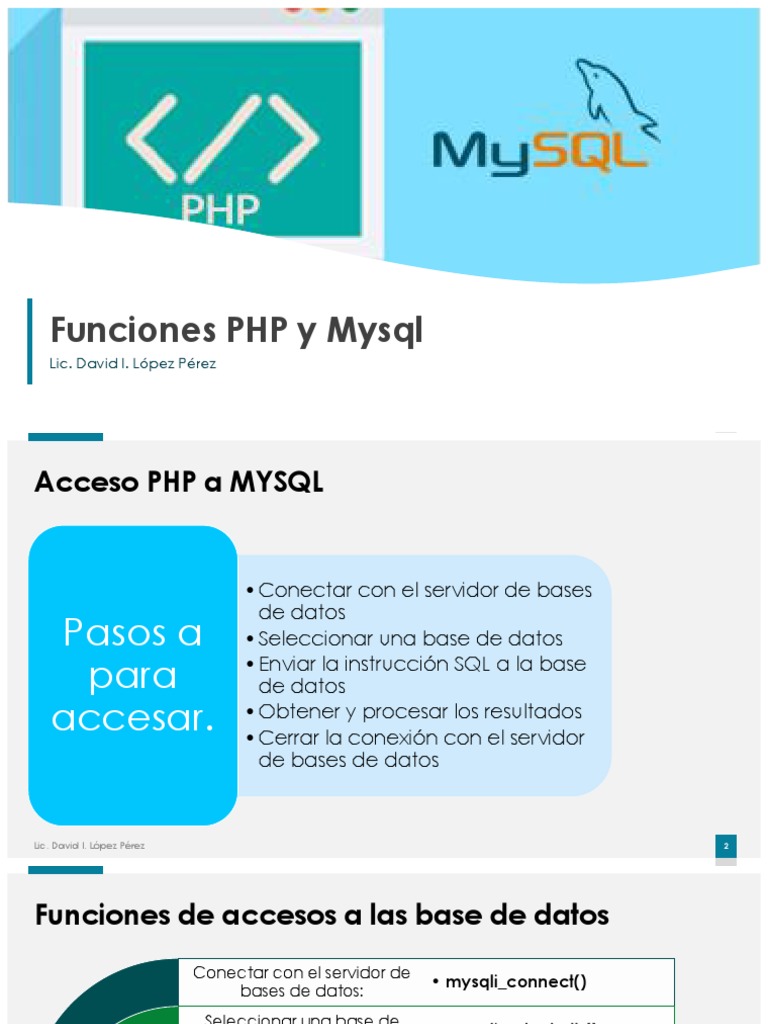 Funciones PHP para Conexión MySQL | PDF | Script Java | SQL