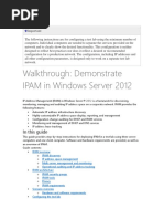 Walkthrought IPAM in Windows Server 2012