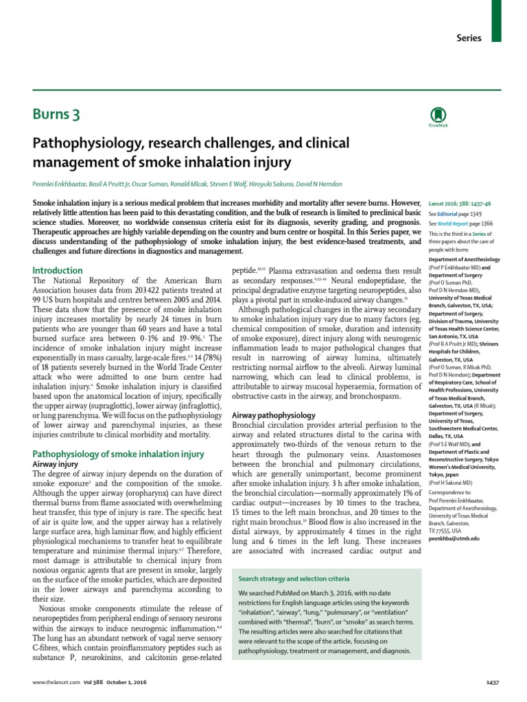 Burns 3 Pathophysiology, Research Challenges, and Clinical Management