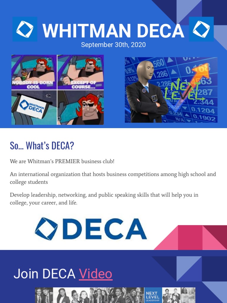 Deca 1st Meeting Slides 20-21 | PDF | Job Interview | Entrepreneurship