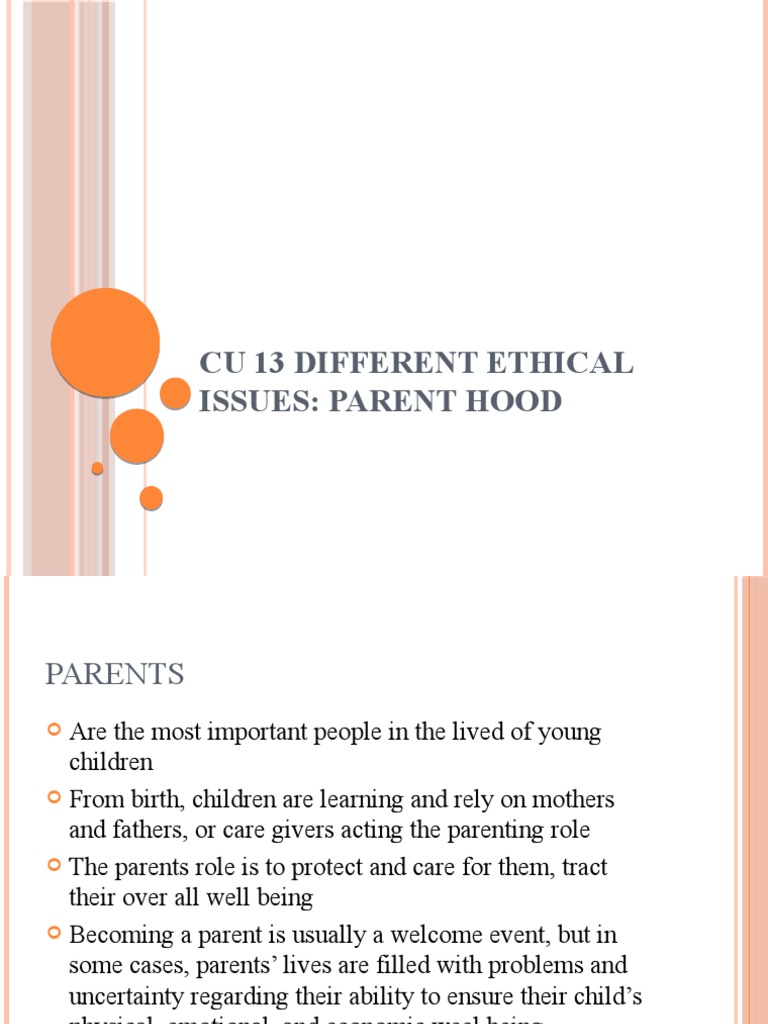 Cu 13 Different Ethical Issues: Parent Hood | PDF | Surrogacy | Mother