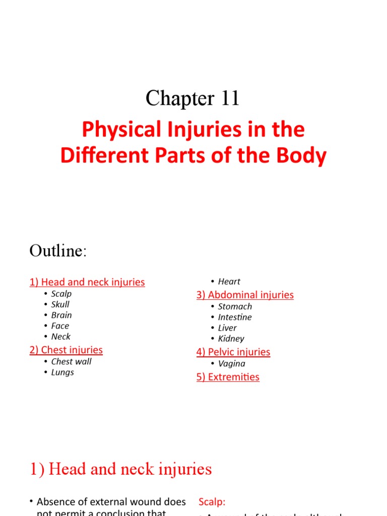 Physical Injuries by Body Region | PDF | Health Sciences | Human ...
