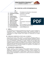 Silabus de Comunicación Interpersonal PDF