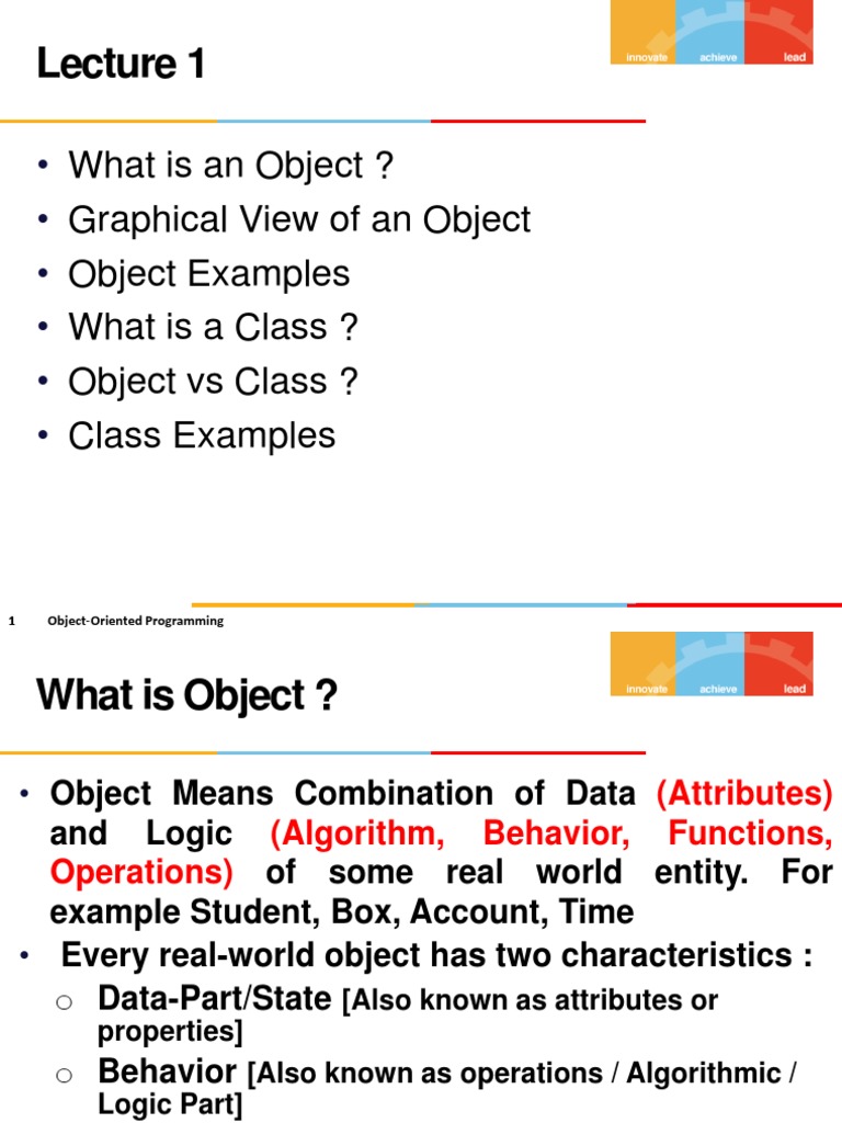 What Is An Object ? Graphical View of An Object Object Examples What Is ...
