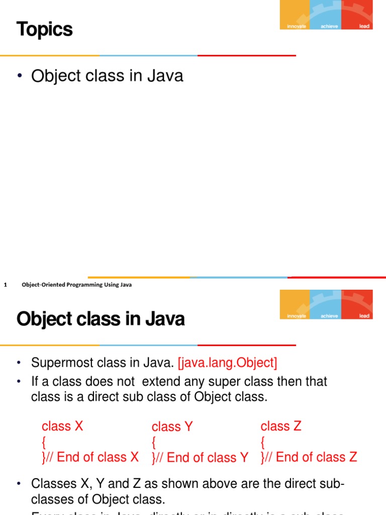 Topics: Object Class in Java | Download Free PDF | Method (Computer ...