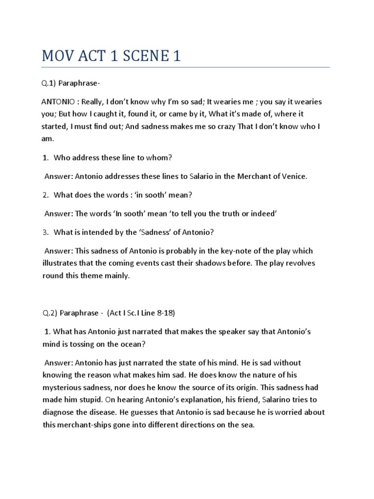 Mov Act 1 Scene 1 | PDF