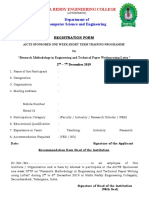 STTP - Registration Form - MREC (A) - 31.10.2019