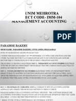 Arunim Mehrotra Subject Code-Imm-104 Management Accounting