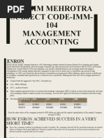 Arunim Mehrotra Subject Code-Imm-104 Management Accounting