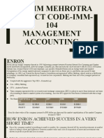 Arunim Mehrotra Subject Code-Imm-104 Management Accounting