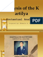 Analysis of the Kartilya Context