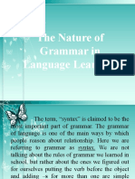 The Nature of Grammar in Language Learning