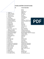 Some Incorrected Expressions and Their Corrected Versions: Incorrect Expression Correct Expression