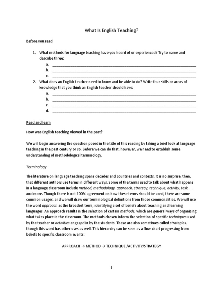 Understanding English Language Teaching | PDF | English As A Second Or ...