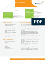 One Direct Method Statement: Main Hazards Preventative Measures