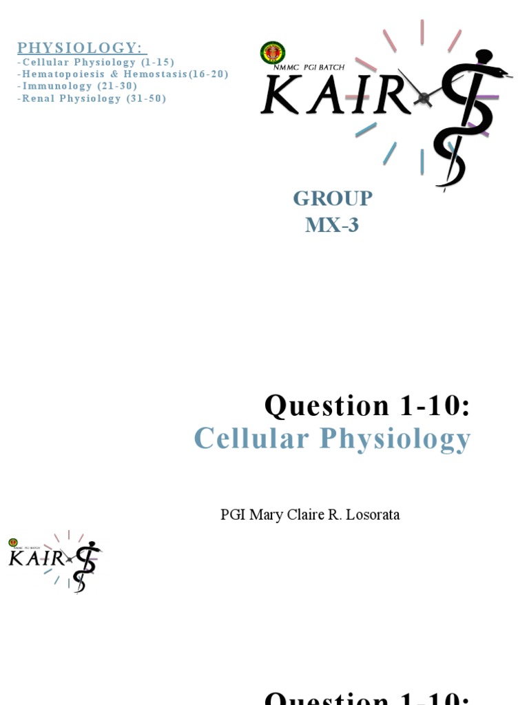 Physiology Questions and Answers Guide | PDF | Myocyte | Complement System