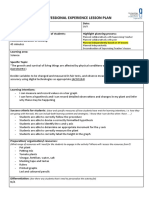 Professional Experience Lesson Plan: Planned Independently Based On ST Lessons