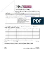 Operation Management Nomination Form