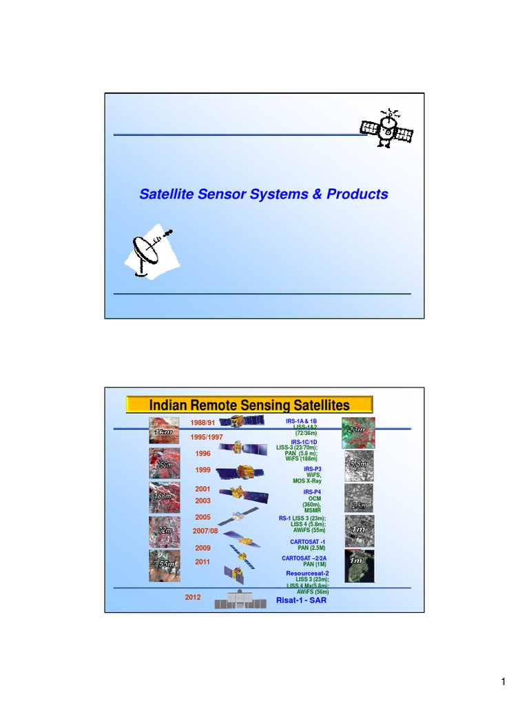 Satellite Sensor Systems & Products: Indian Remote Sensing Satellites ...