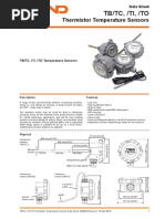 Thermistor Temperature Sensors Data Sheet | PDF | Duct (Flow) | Screw
