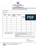 Department of Education: Learners Individual Learning Monitoring Plan