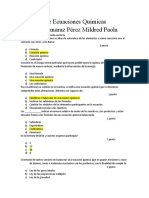 Cuestionario Balanceo de Ecuaciones Químicas