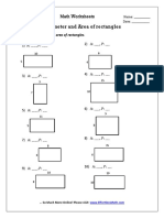 Perimeter and Area of Rectangles: Math Worksheets