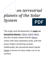 Water On Terrestrial Planets of The Solar System - Wikipedia