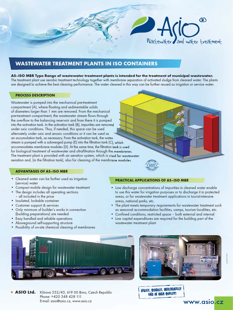 Containerized MBR Wastewater Treatment | PDF | Sewage Treatment | Membrane