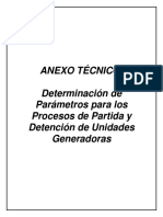 Determinación de Parámetros para Los Procesos de Partida y Detención de Unidades Generadoras