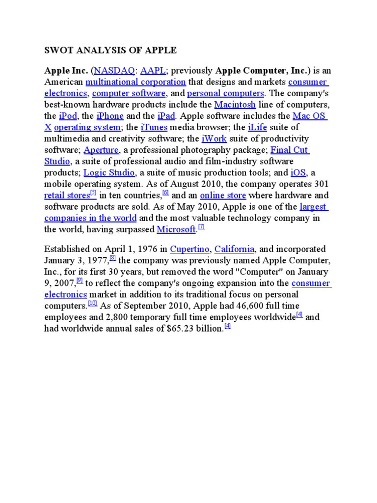 5 strengths and weaknesses of apple image