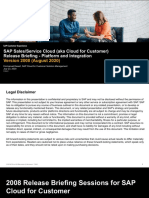 SAP Sales/Service Cloud (Aka Cloud For Customer) Release Briefing - Platform and Integration