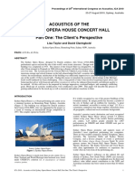 Acoustics of the Sydney Opera House Concert Hall: The Client's Perspective