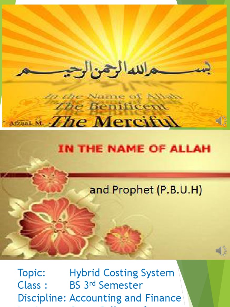 1st Lecture Hybrid Costing System PDF