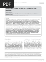 Insulin-Like Growth Factor-I (IGF-I) and Clinical Nutrition: Callum LIVINGSTONE