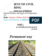 Department of Civil Engineering: Permanent Way of Railway