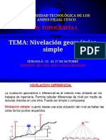 TOPOGRAFIA I - SESION 6 - Nivelación Geométrica Simples