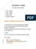 The Modal Verbs: Modals Are Different From Normal Verbs