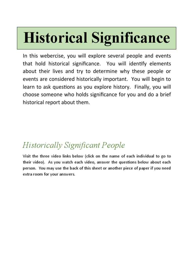 Historical Significance | PDF