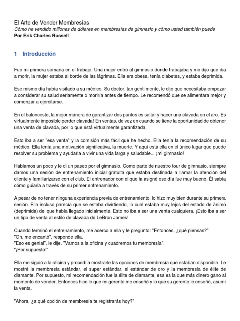 1.1.1 El Arte de Vender Membresias | PDF | Cliente | Pinturas