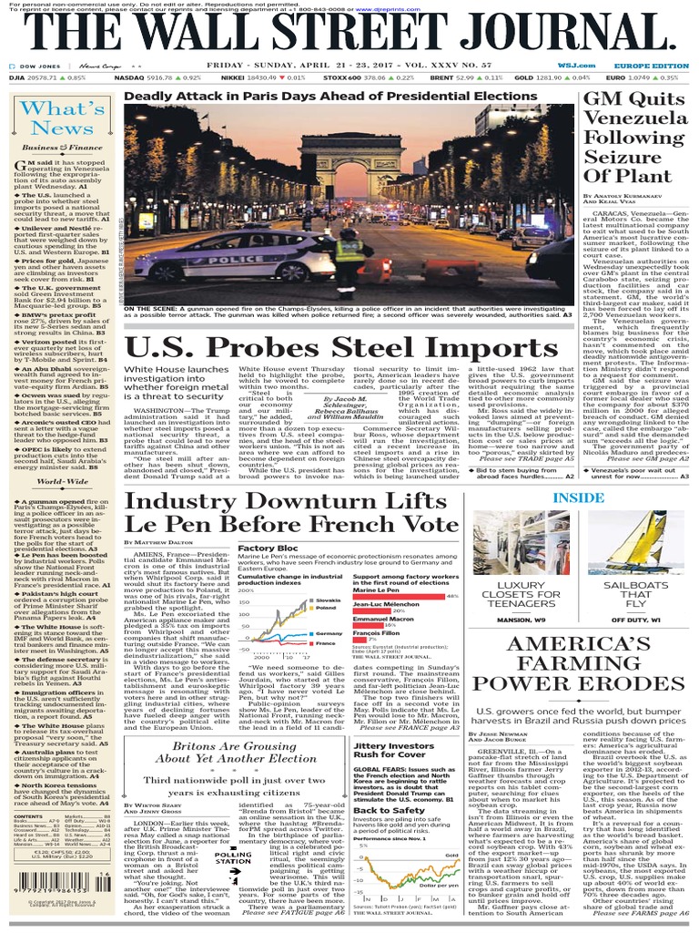 Wallstreetjournaleurope 20170421 The Wall Street Journal Europe PDF