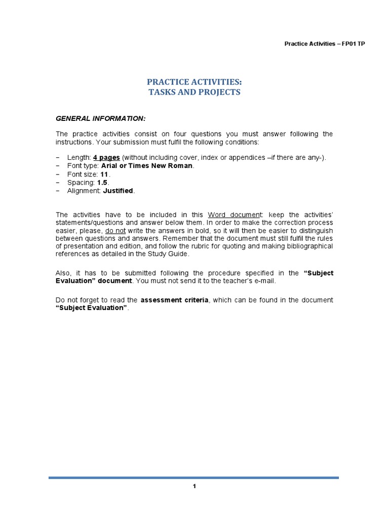 Task-Based Learning Practice Activities | PDF | Educational Technology ...