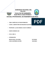 Informe de Diseño Del Transformador