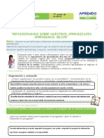 Ficha de Autoaprendizaje Ciencia y Tecnología Sesion Evaluación Quinto Grado