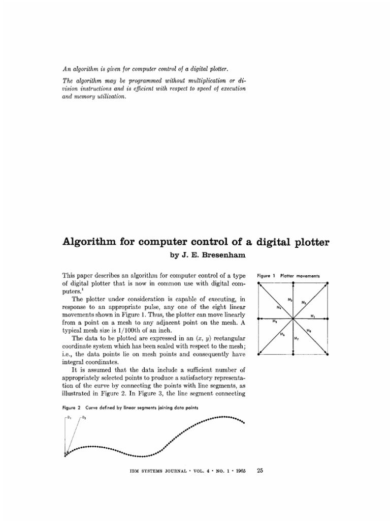 Bresenham's Digital Plotter Algorithm | PDF | Cartesian Coordinate ...