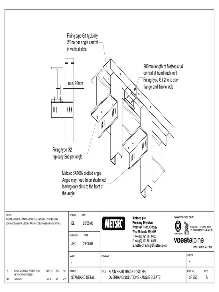 Metsec SA1002 Slotted Angle Details | PDF