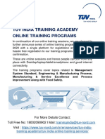 TUV India Training Academy Online Training Schedule From 17th June To 15th July 2020 PDF